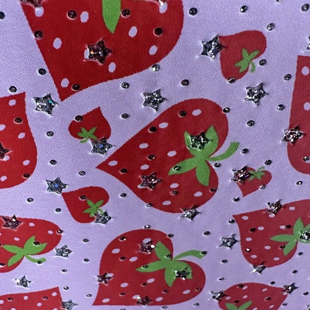 Pink Strawberry Makeup Train Case Cosmetic Bag Glitter Vanity Storage Case Y2K - Picture 3 of 11